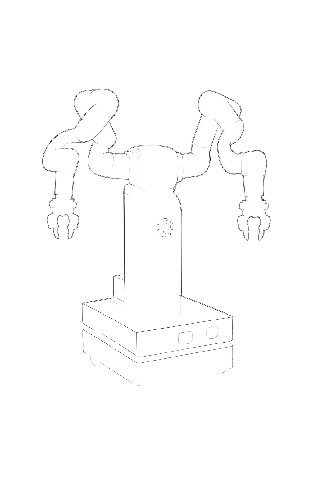 Outline illustration of the Gamma dual-arm robot